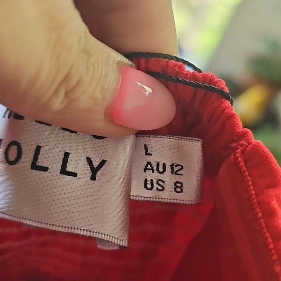 Hello Molly Red Hot Vibes Strapless Mini Dress Size Large - Picture 8 of 9